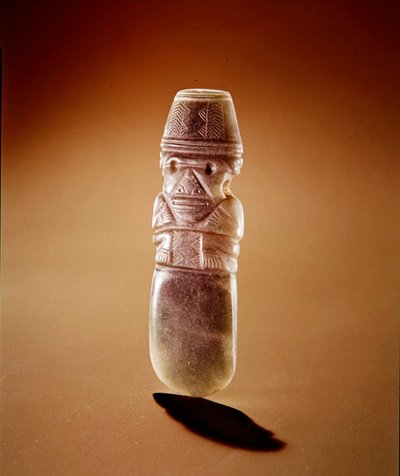 Kelt mit hockender Figur, aus Guacimo, Linea Vieja Gebiet von Pre Columbian Pre Columbian